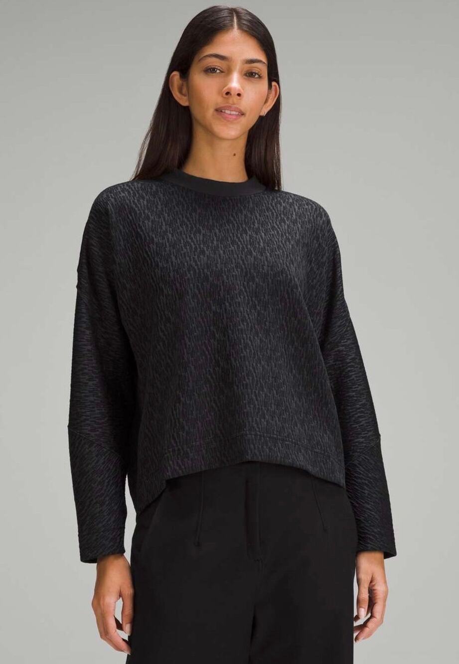 Lululemon Textured Jacquard Crewneck Pullover Black / Obsidian